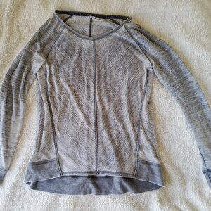Green Tea Distressed Comfy Burnout Long Sleeve Pullover Scoop Neck Sweater